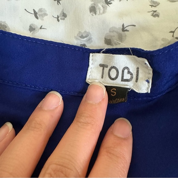 Tobi Electric Blue Long Sleeve Blouse - Womens Size Small - Picture 2 of 3
